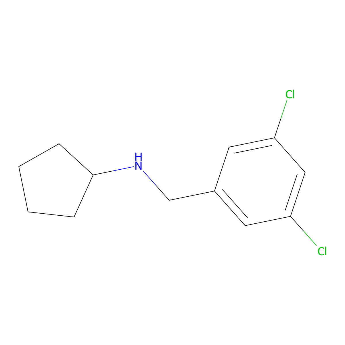 N-[(3,5-dichlorophenyl)methyl]cyclopentanamine molecular structure, CAS 1182777-54-3