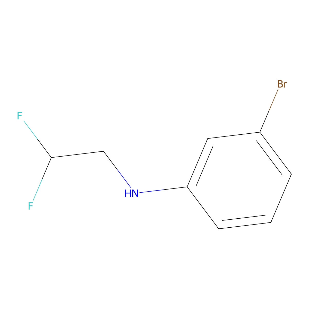 3-bromo-N-(2,2-difluoroethyl)aniline molecular structure, CAS 1182778-26-2