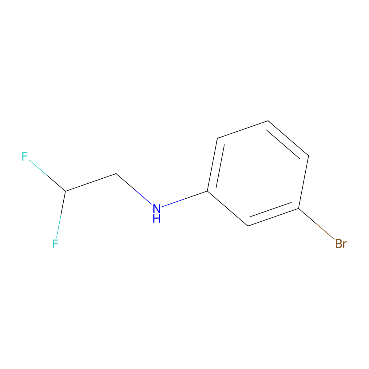 3-bromo-N-(2,2-difluoroethyl)aniline molecular structure, CAS 1182778-26-2