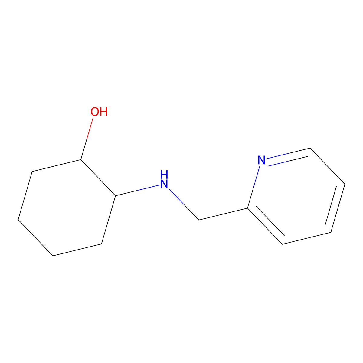 2-[(Pyridin-2-ylmethyl)amino]cyclohexan-1-ol molecular structure, CAS 1182778-42-2