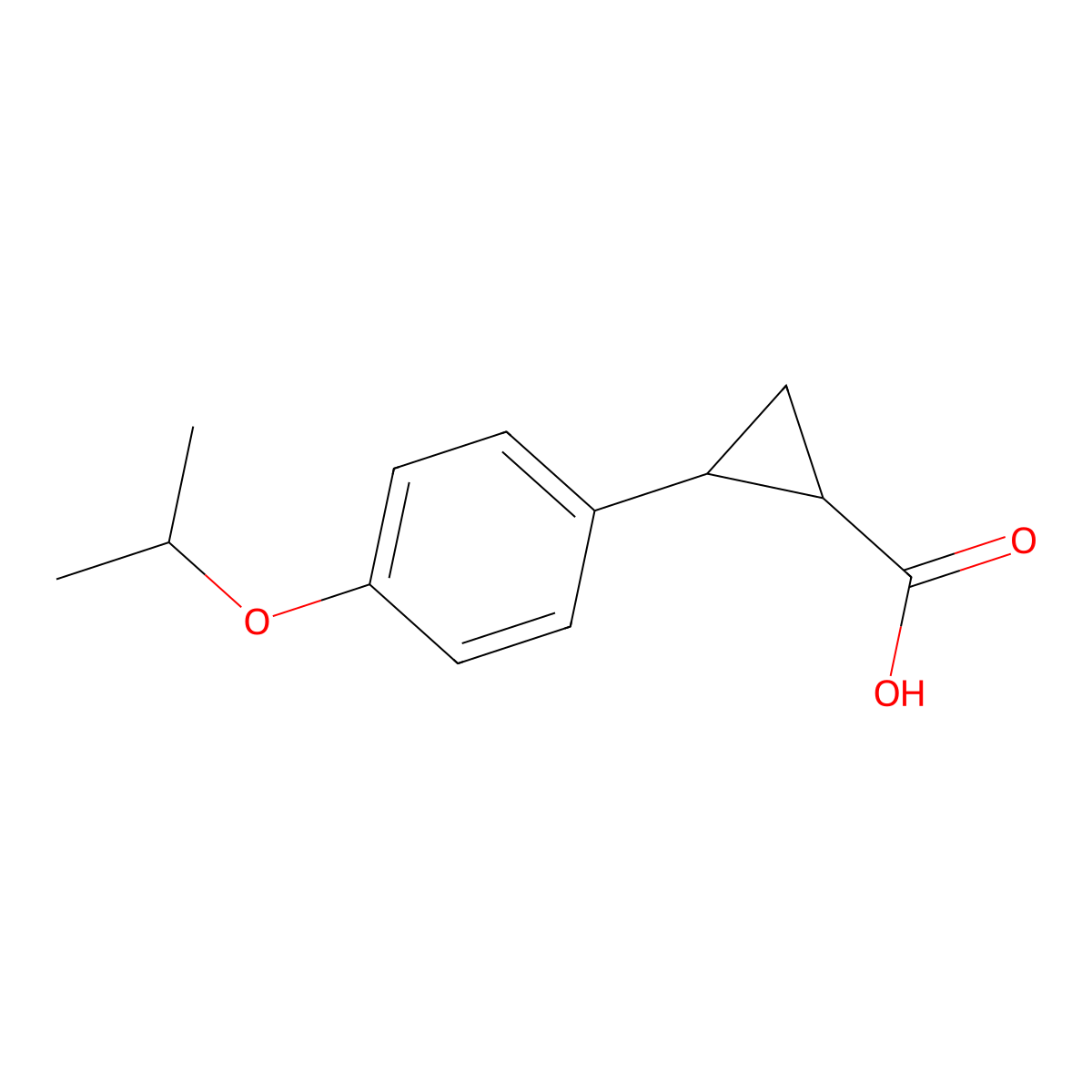 2-[4-(Propan-2-yloxy)phenyl]cyclopropane-1-carboxylic acid molecular structure, CAS 1182778-53-5