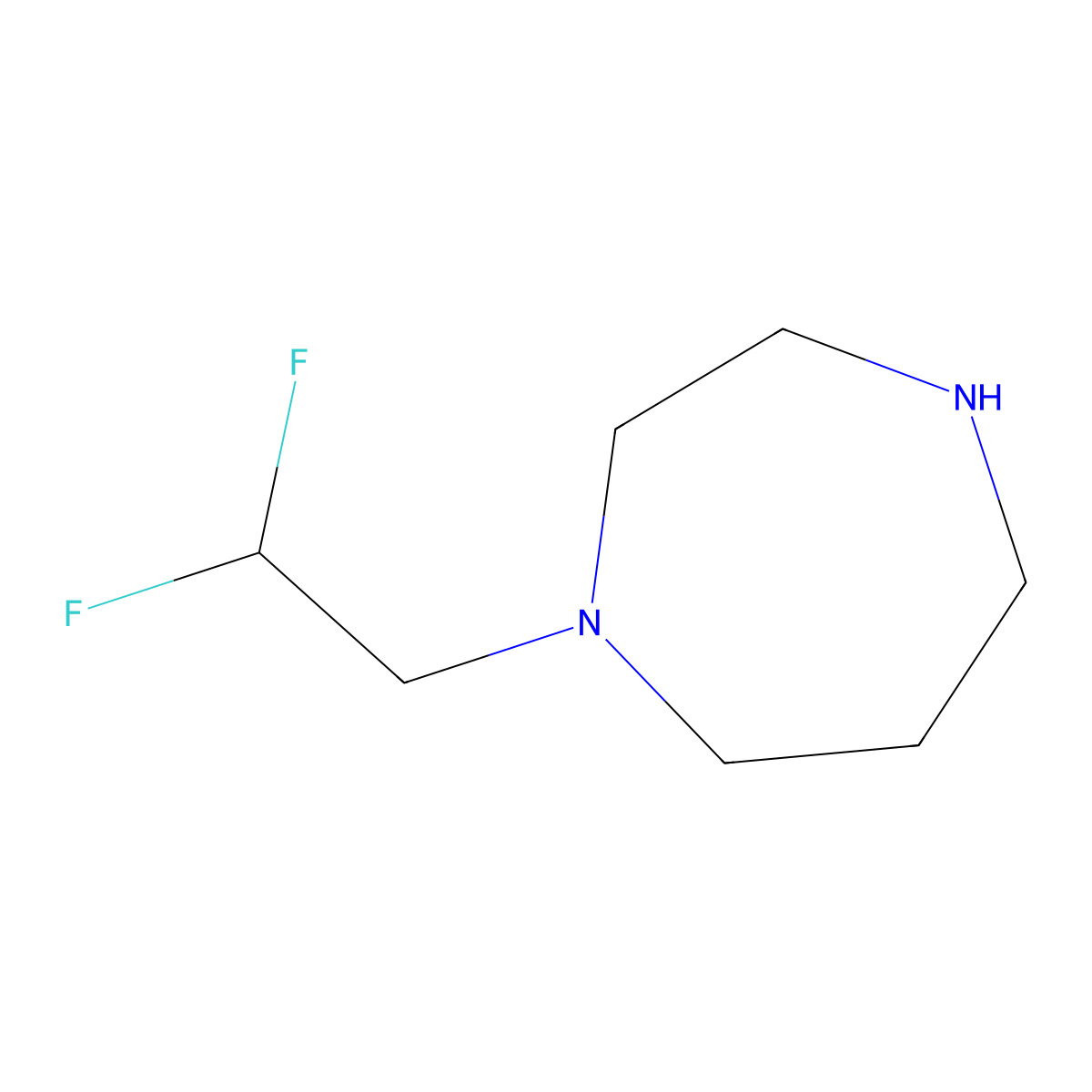 1-(2,2-Difluoroethyl)-1,4-diazepane molecular structure, CAS 1182782-23-5