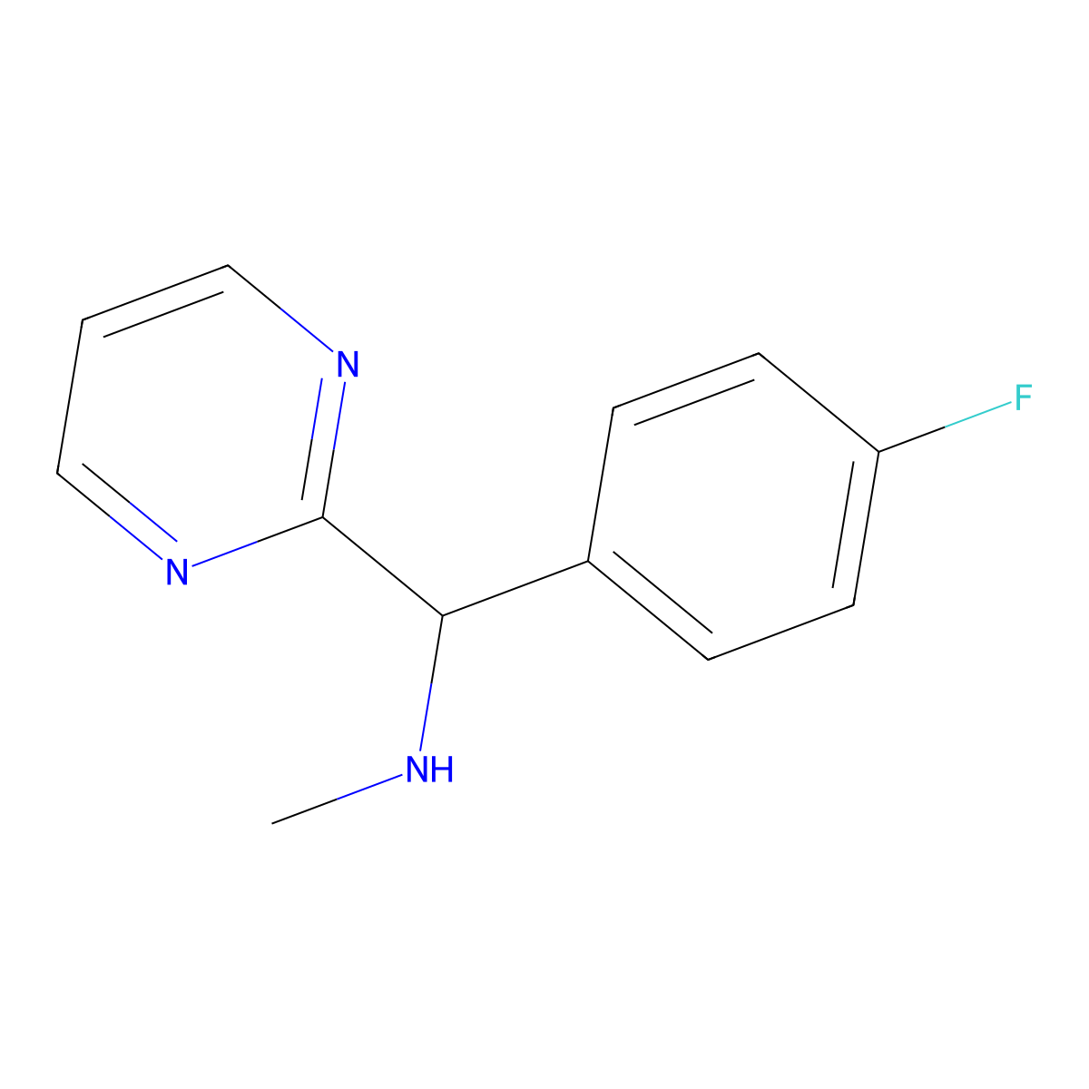 [(4-Fluorophenyl)(pyrimidin-2-yl)methyl](methyl)amine molecular structure, CAS 1182787-01-4