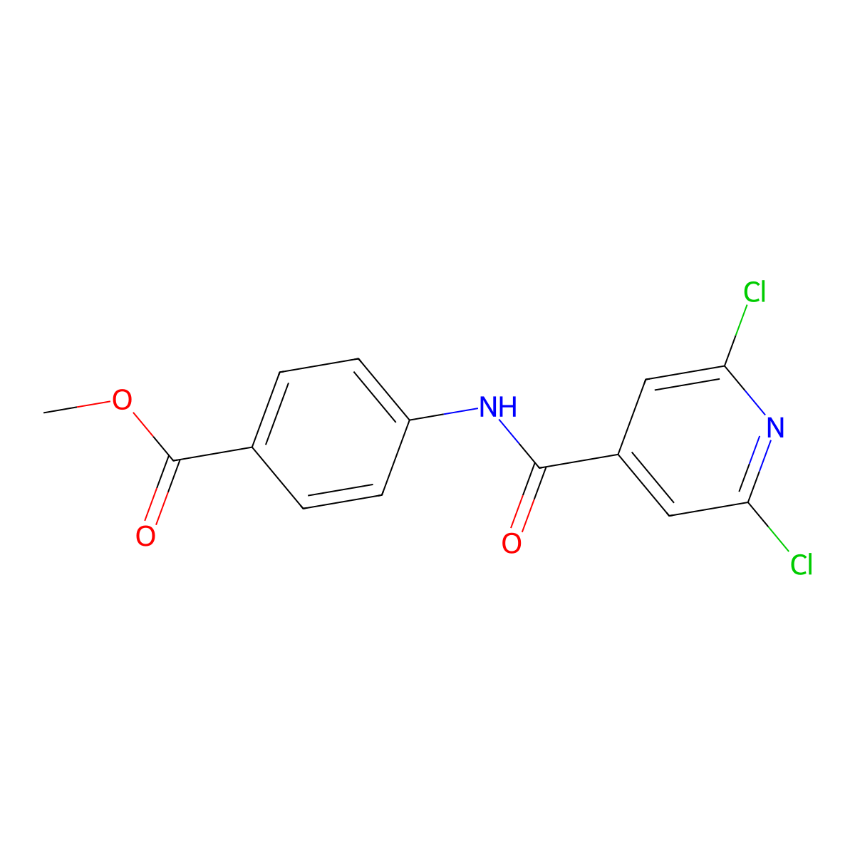 Methyl 4-(2,6-dichloropyridine-4-amido)benzoate molecular structure, CAS 1182791-25-8