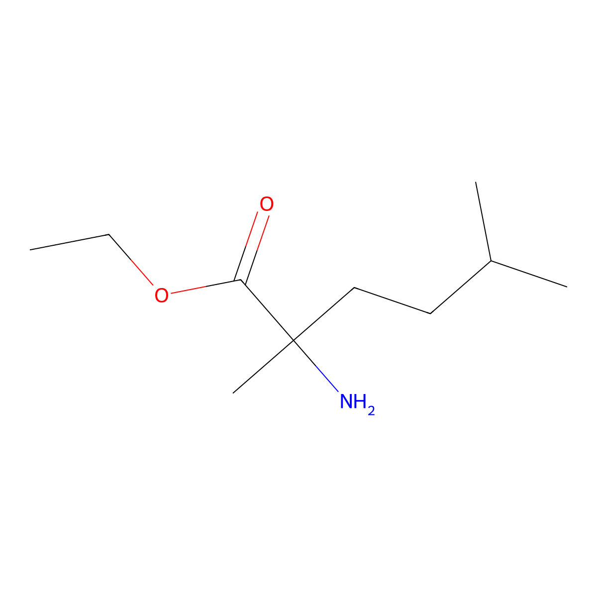 Ethyl 2-amino-2,5-dimethylhexanoate molecular structure, CAS 1182792-32-0