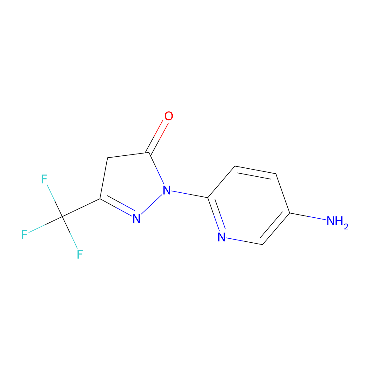 1-(5-Aminopyridin-2-yl)-3-(trifluoromethyl)-1h-pyrazol-5(4h)-one molecular structure, CAS 1182794-13-3