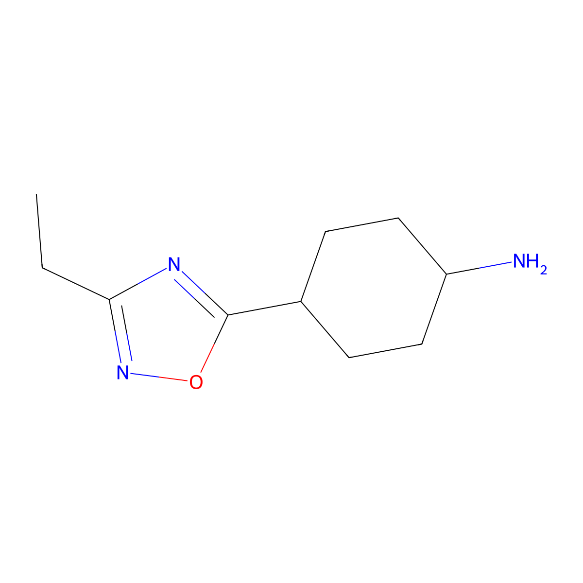 4-(3-Ethyl-1,2,4-oxadiazol-5-yl)cyclohexan-1-amine molecular structure, CAS 1182794-96-2