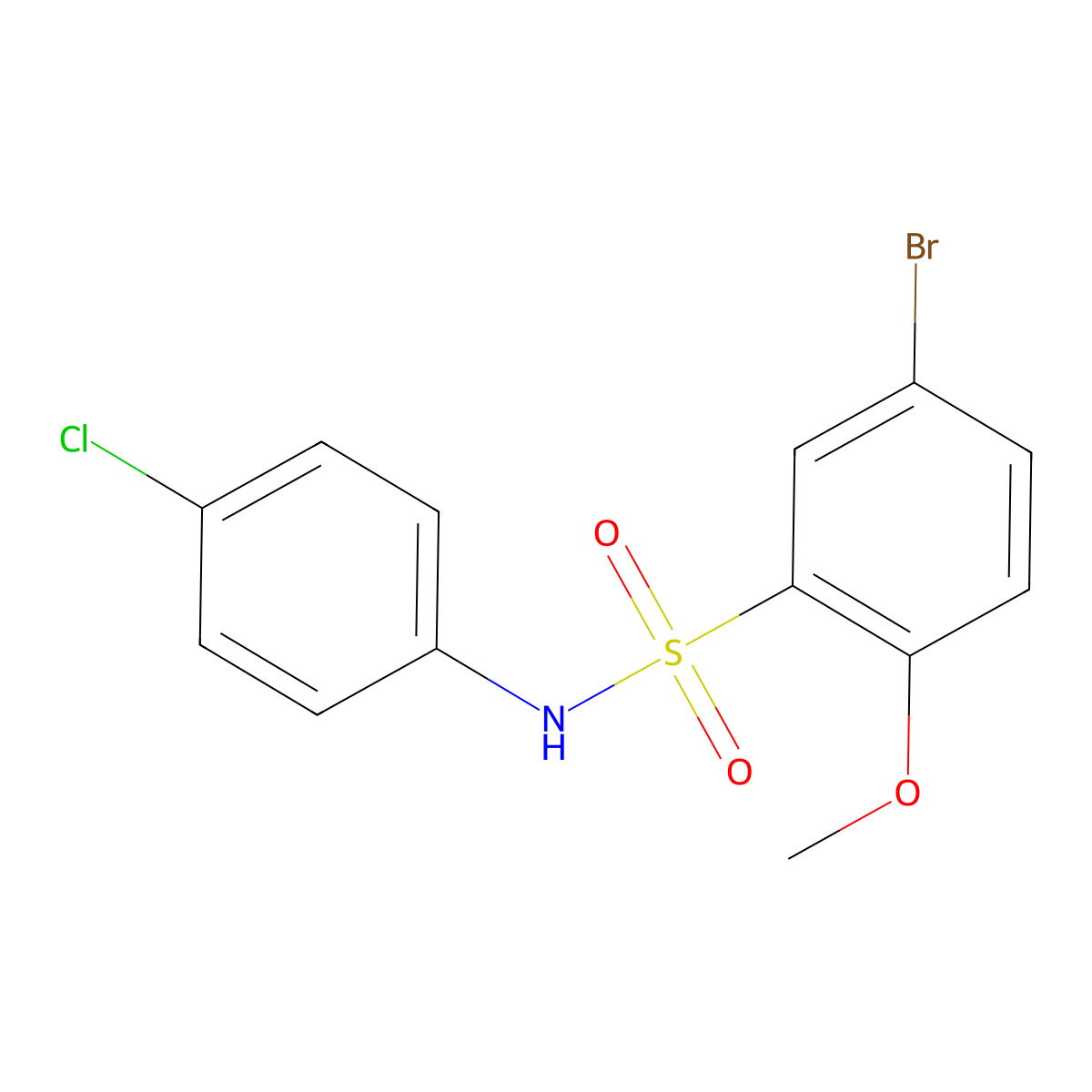 5-bromo-N-(4-chlorophenyl)-2-methoxybenzene-1-sulfonamide molecular structure, CAS 1182804-63-2