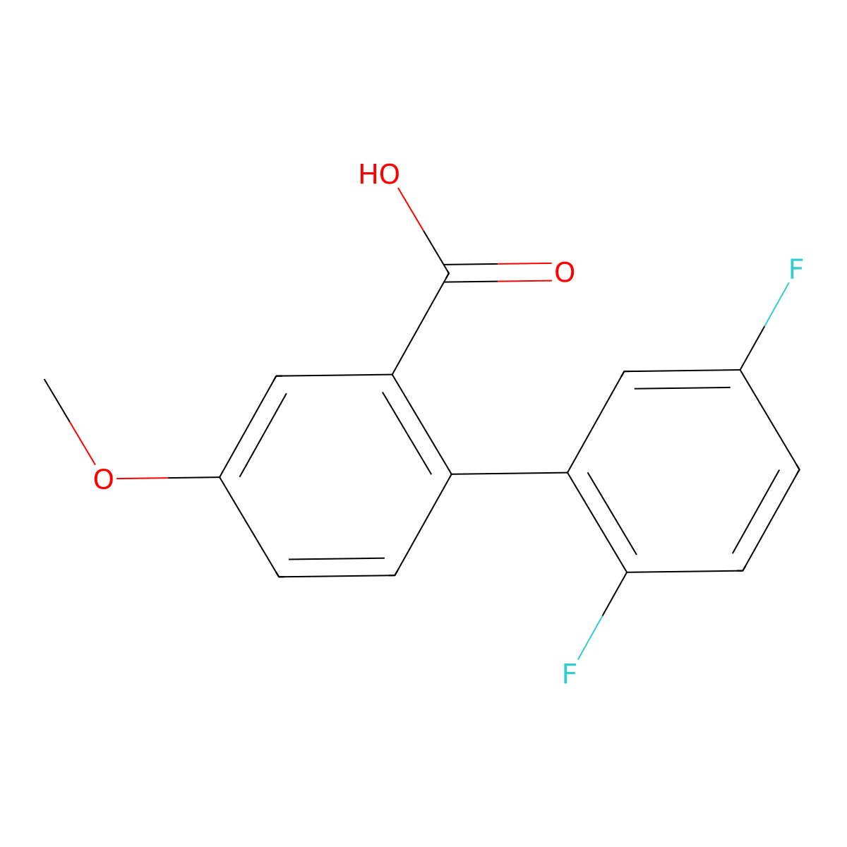 2-(2,5-Difluorophenyl)-5-methoxybenzoic acid molecular structure, CAS 1182809-86-4