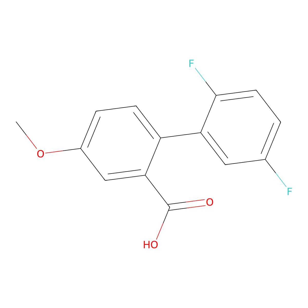 2-(2,5-Difluorophenyl)-5-methoxybenzoic acid molecular structure, CAS 1182809-86-4