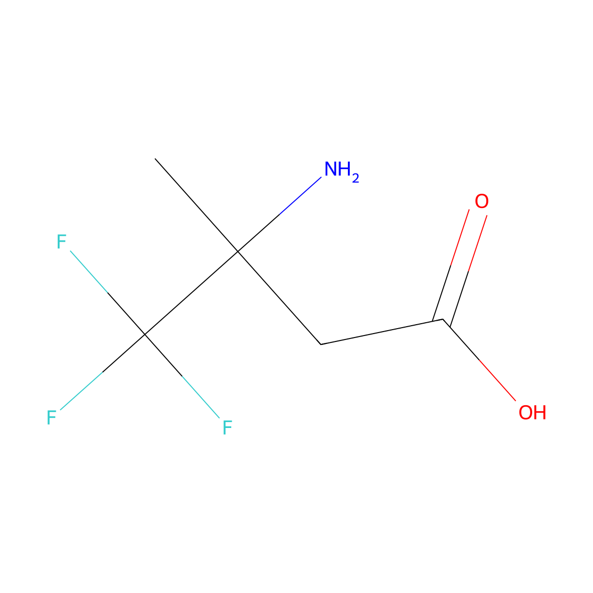 3-Amino-4,4,4-trifluoro-3-methylbutanoic acid molecular structure, CAS 118281-16-6