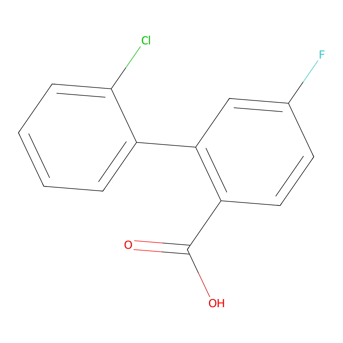 2-(2-Chlorophenyl)-4-fluorobenzoic acid molecular structure, CAS 1182811-41-1