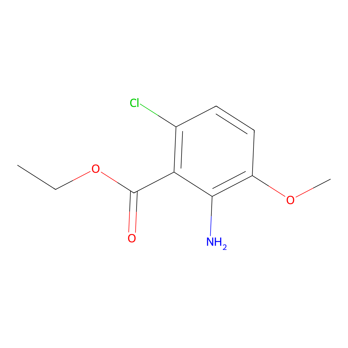 Ethyl 2-amino-6-chloro-3-methoxybenzoate molecular structure, CAS 1182817-82-8