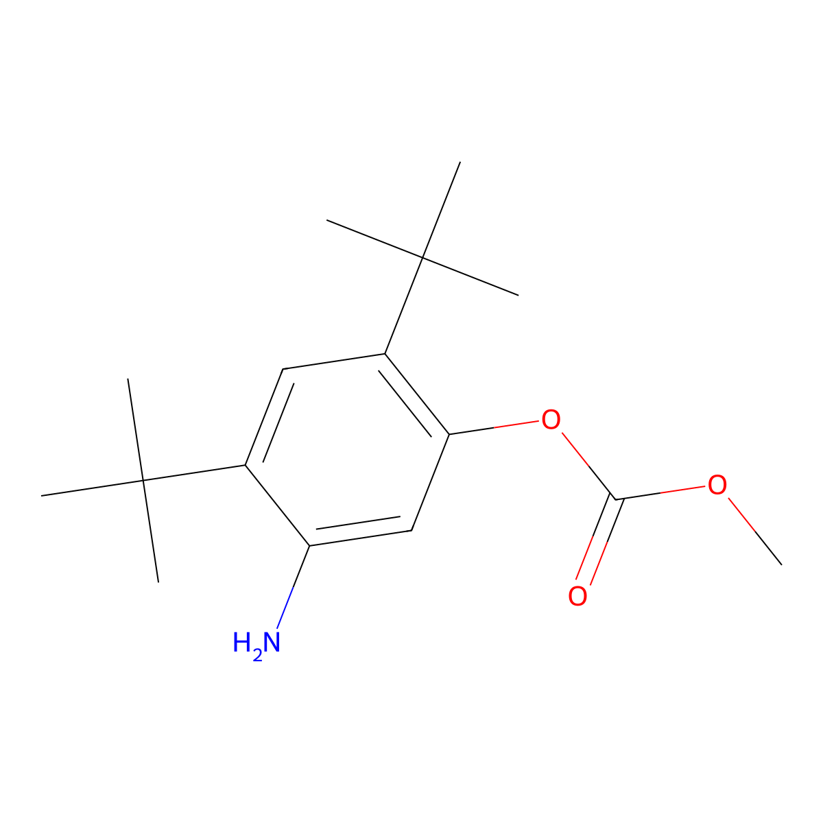 Carbonic acid, 5-amino-2,4-bis(1,1-dimethylethyl)phenyl methyl este molecular structure, CAS 1182822-31-6