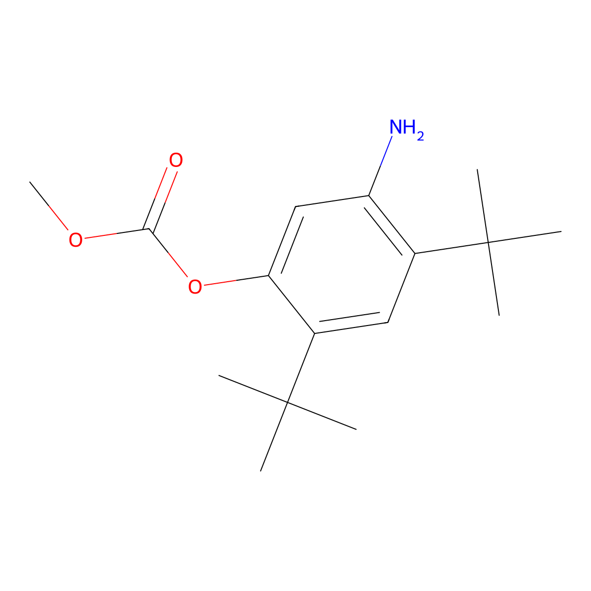 Carbonic acid, 5-amino-2,4-bis(1,1-dimethylethyl)phenyl methyl este molecular structure, CAS 1182822-31-6
