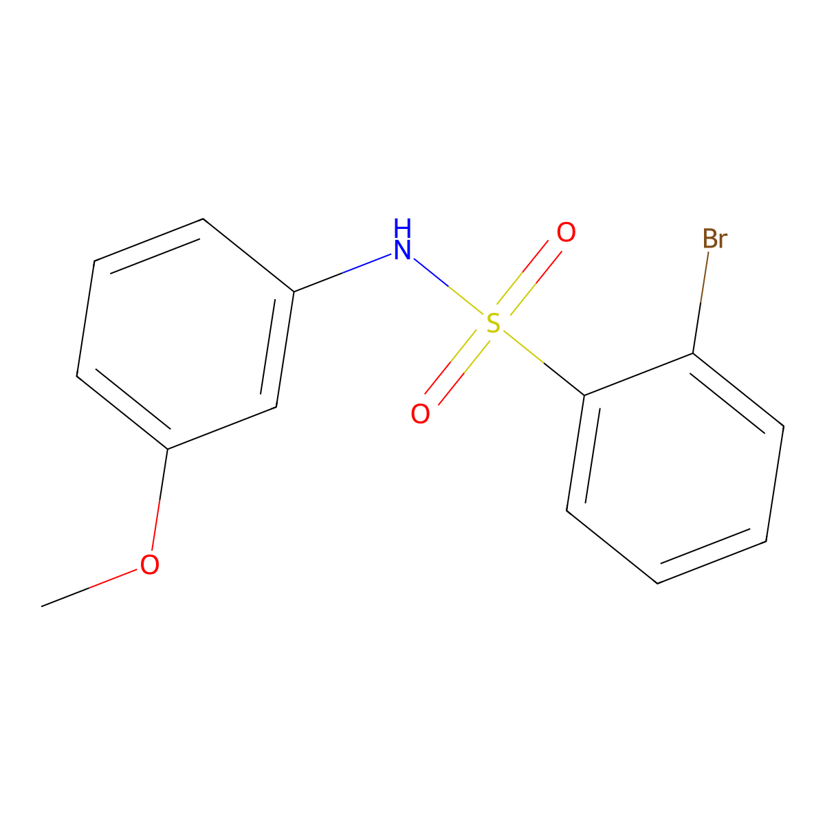 2-bromo-N-(3-methoxyphenyl)benzenesulfonamide molecular structure, CAS 1182828-22-3