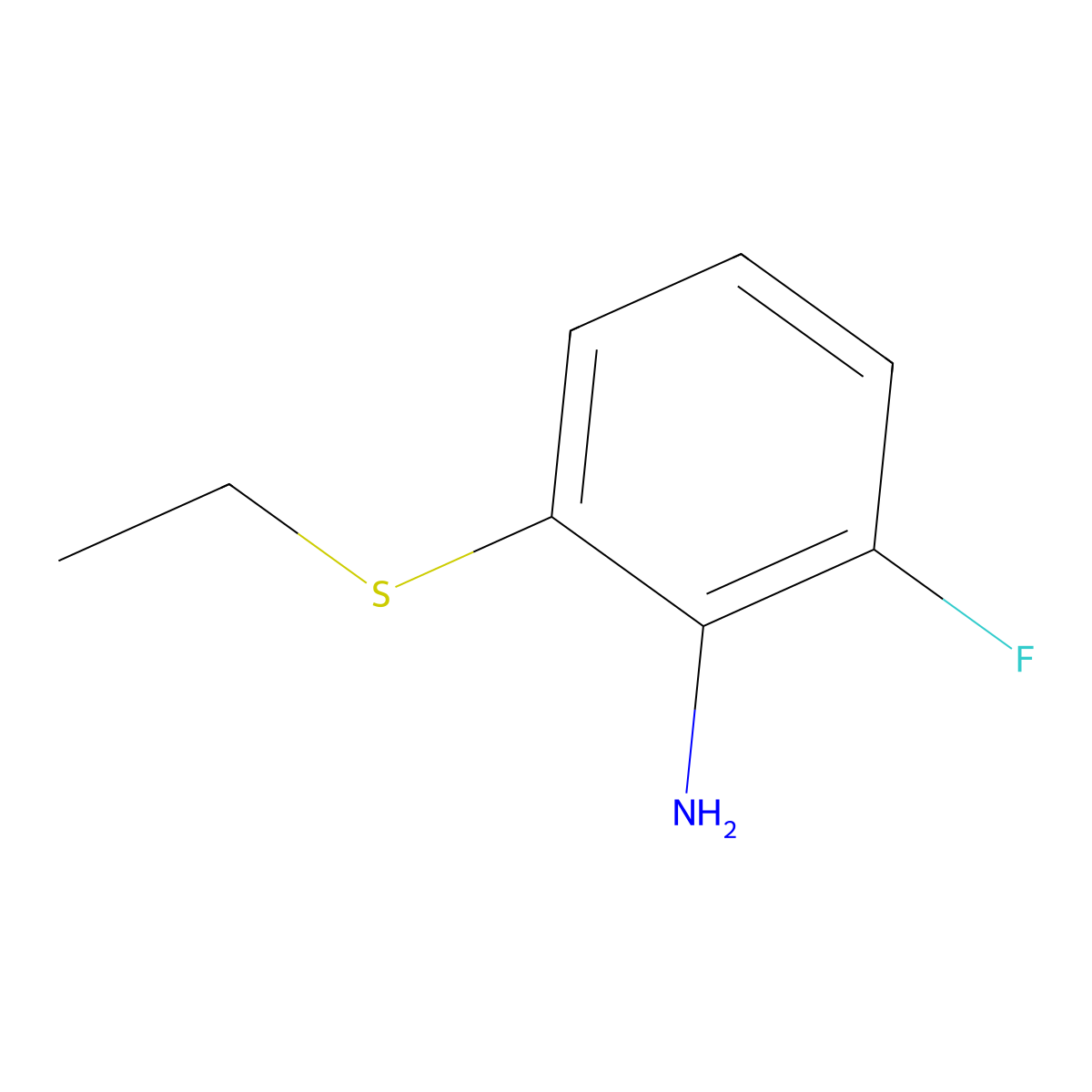 2-(Ethylsulfanyl)-6-fluoroaniline molecular structure, CAS 1182828-59-6