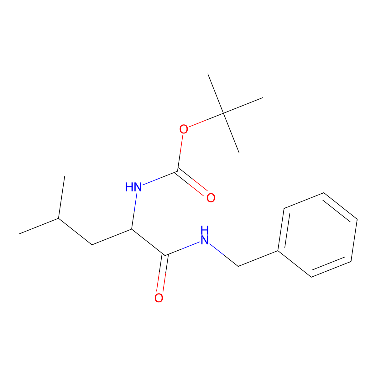 tert-butyl N-[1-(benzylamino)-4-methyl-1-oxopentan-2-yl]carbamate molecular structure, CAS 118283-03-7