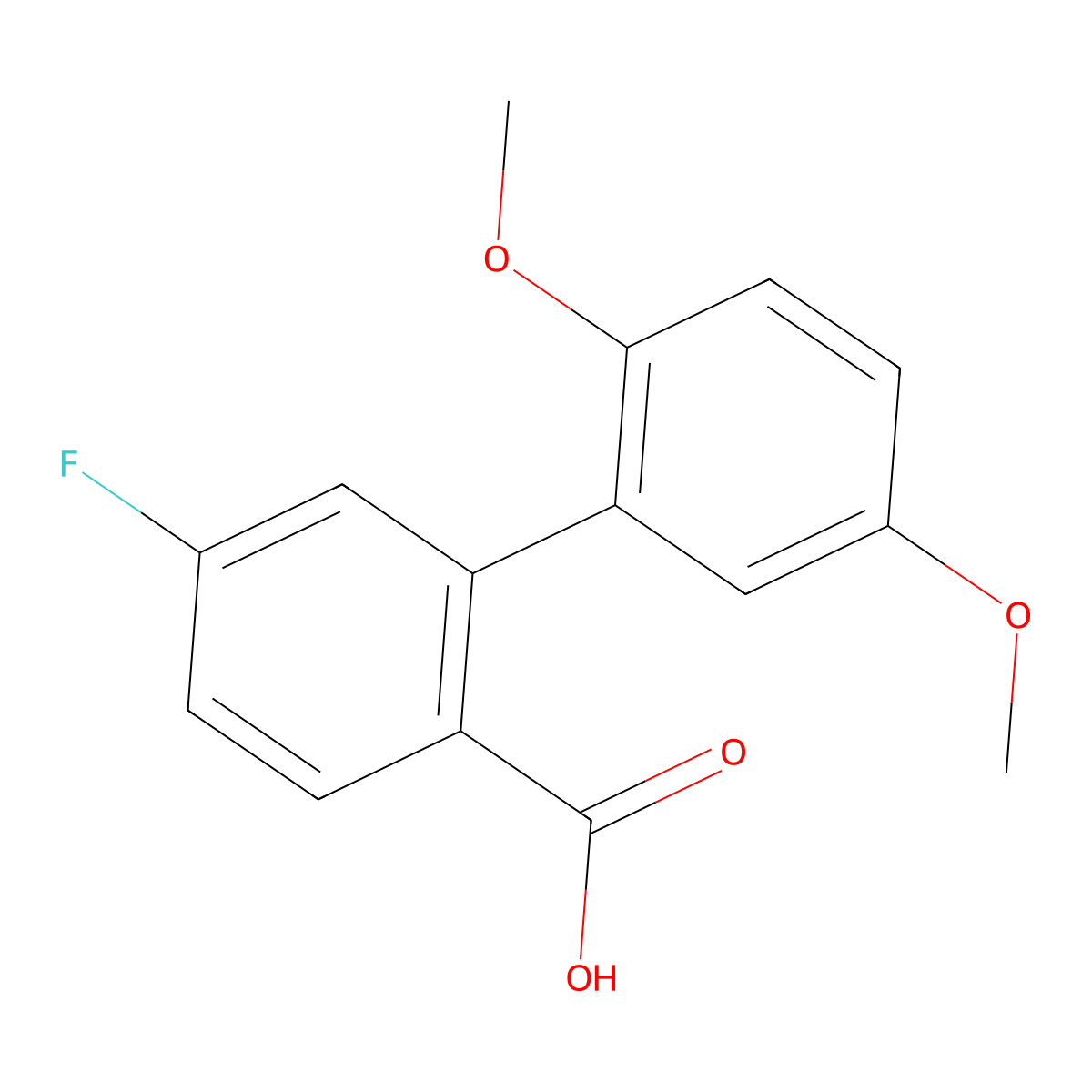 2-(2,5-Dimethoxyphenyl)-4-fluorobenzoic acid molecular structure, CAS 1182832-66-1