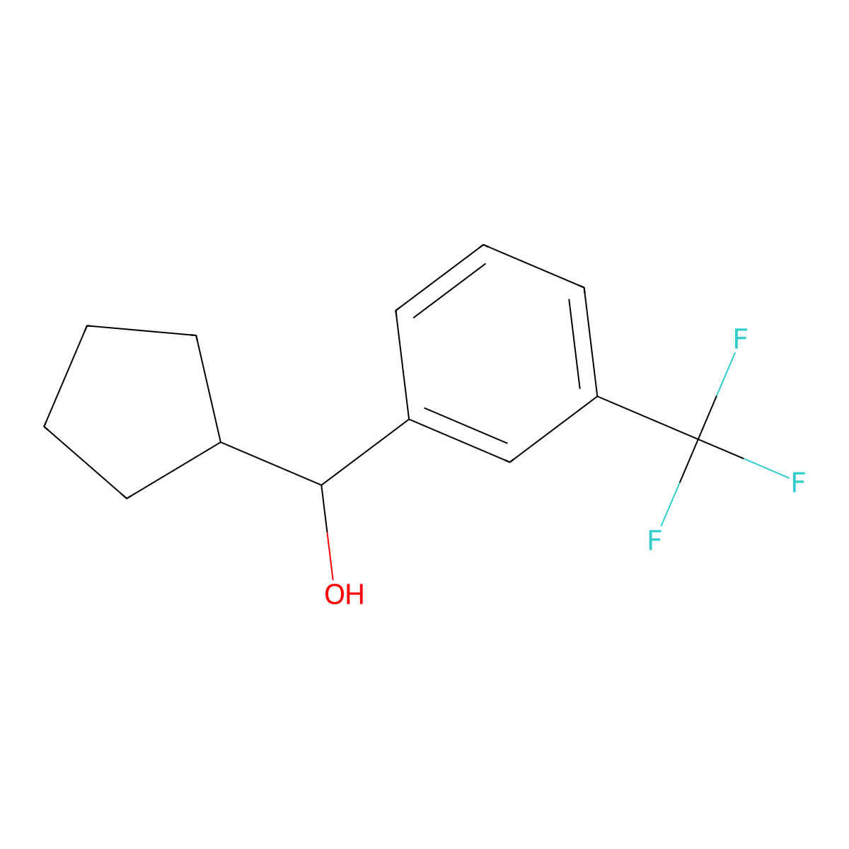 Cyclopentyl [3-(trifluoromethyl)phenyl]methanol molecular structure, CAS 1182834-60-1