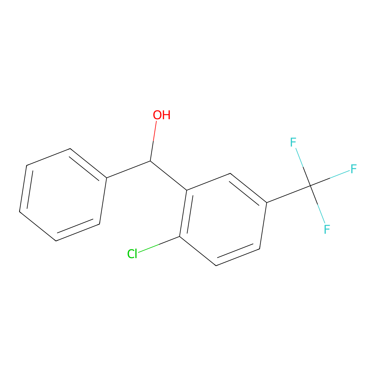2-Chloro-alpha-phenyl-5-(trifluoromethyl)benZenemethanol molecular structure, CAS 118286-67-2
