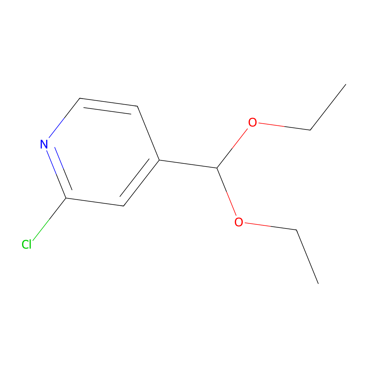 2-Chloro-4-(diethoxymethyl)pyridine molecular structure, CAS 118287-89-1