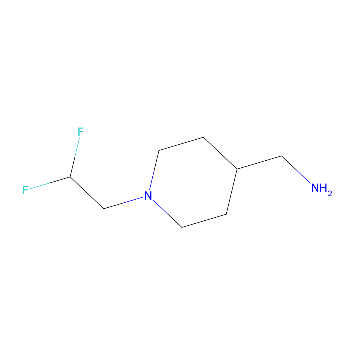 (1-(2,2-Difluoroethyl)piperidin-4-yl)methanamine molecular structure, CAS 1182871-33-5