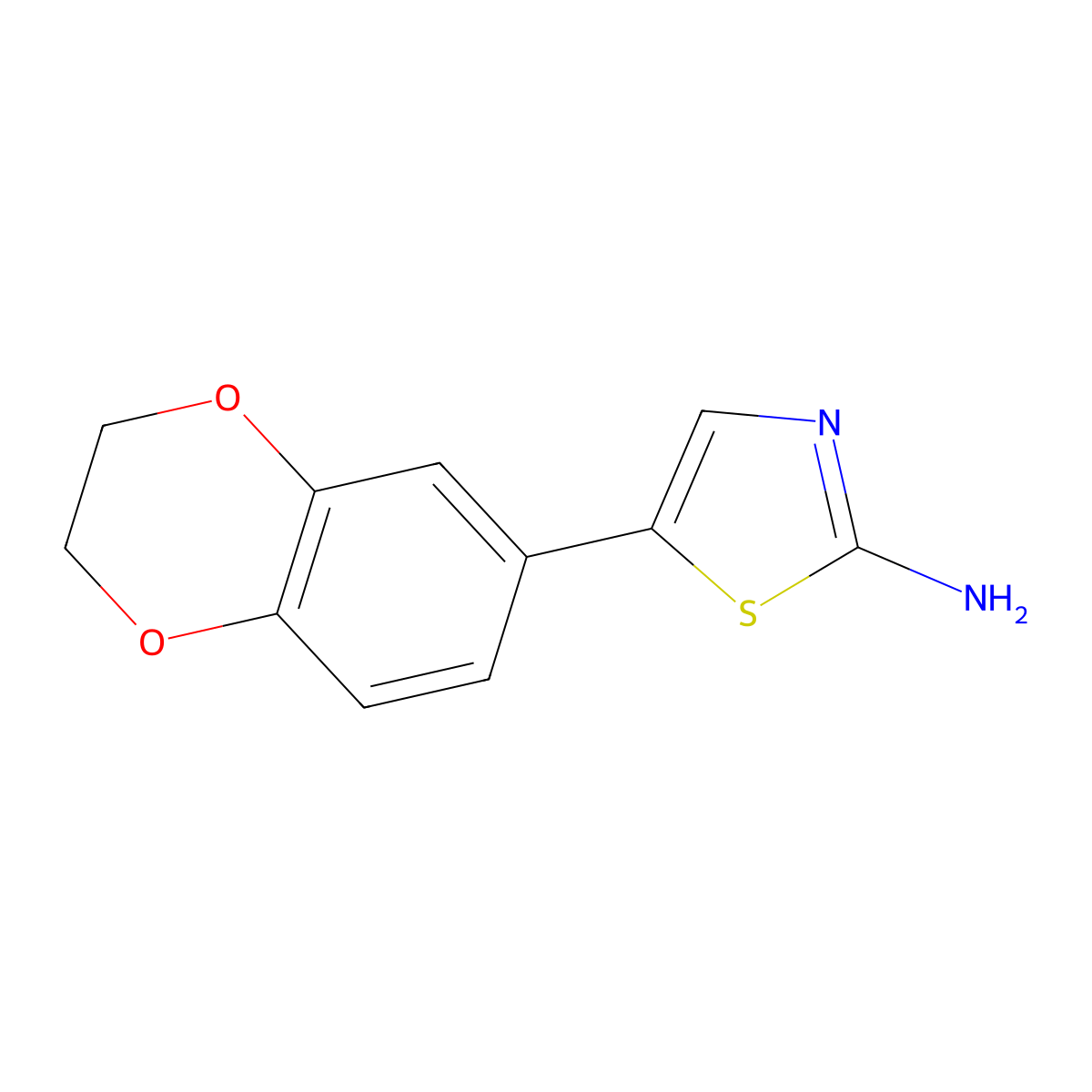 5-(2,3-Dihydrobenzo[b][1,4]dioxin-6-yl)thiazol-2-amine molecular structure, CAS 1182878-74-5