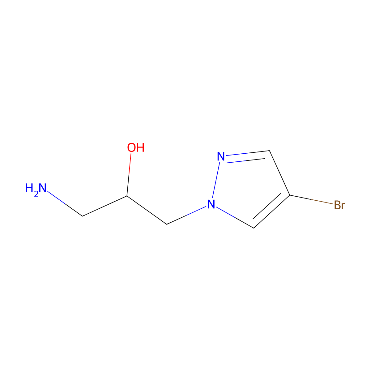 1-Amino-3-(4-bromo-1H-pyrazol-1-yl)propan-2-ol molecular structure, CAS 1182882-90-1
