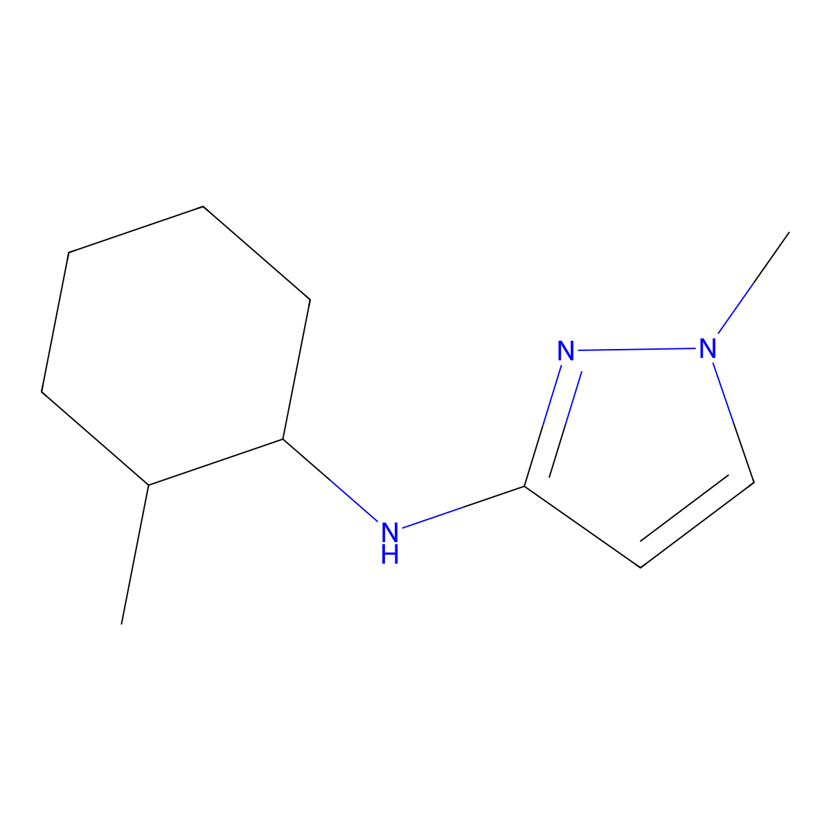 1-methyl-N-(2-methylcyclohexyl)-1H-pyrazol-3-amine molecular structure, CAS 1182883-21-1