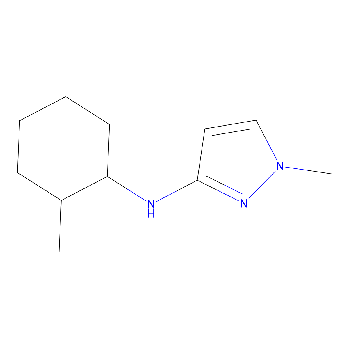 1-methyl-N-(2-methylcyclohexyl)-1H-pyrazol-3-amine molecular structure, CAS 1182883-21-1