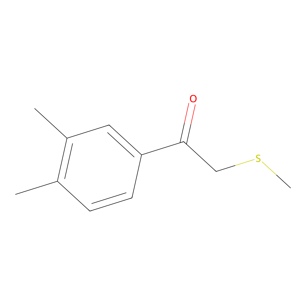 1-(3,4-Dimethylphenyl)-2-(methylsulfanyl)ethan-1-one molecular structure, CAS 1182885-87-5