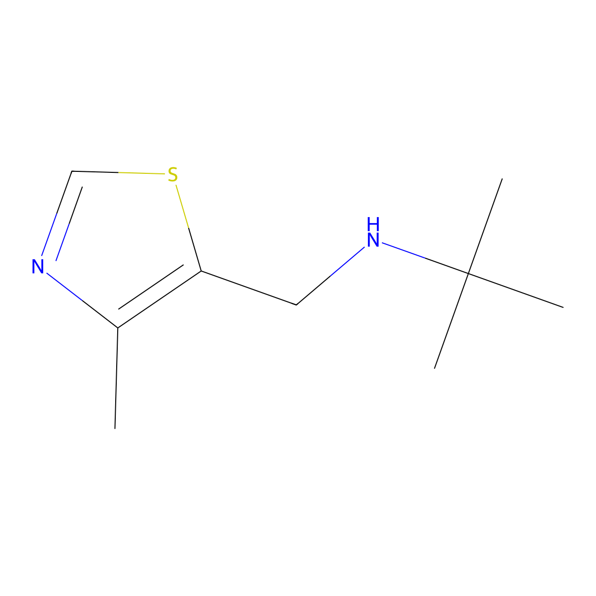 Tert-butyl[(4-methyl-1,3-thiazol-5-yl)methyl]amine molecular structure, CAS 1182886-09-4