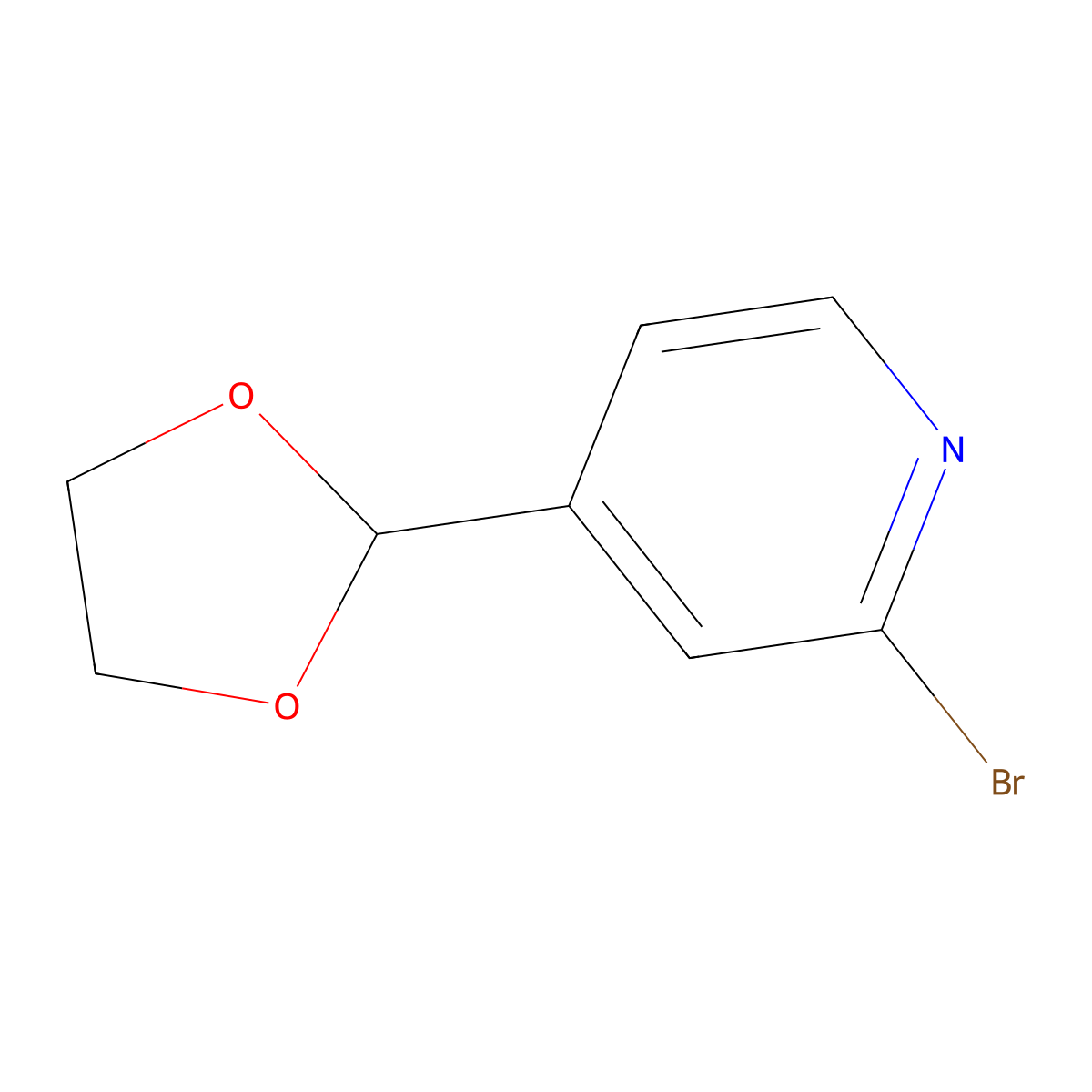 2-Bromo-4-(1,3-dioxolan-2-yl)pyridine molecular structure, CAS 118289-18-2
