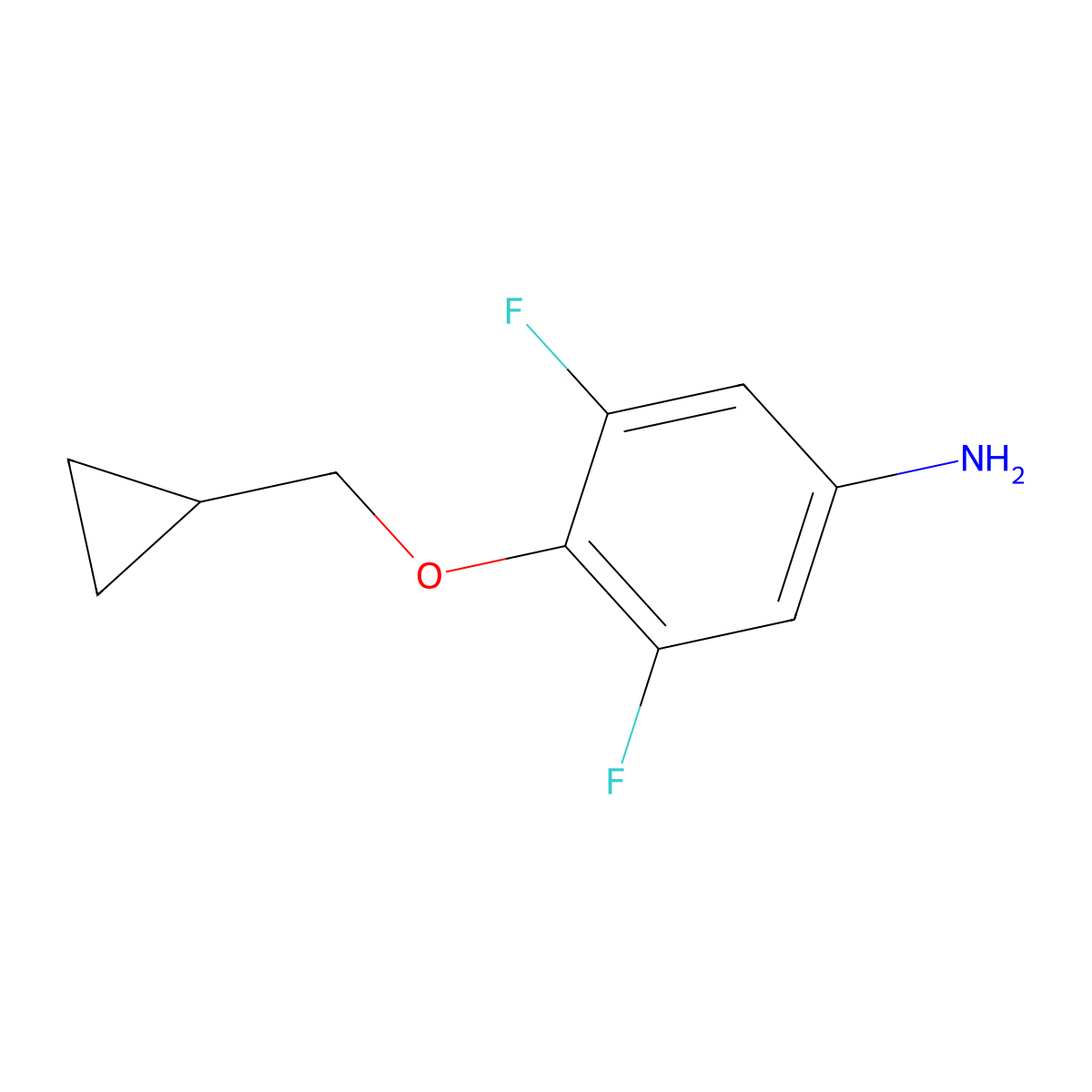 4-(Cyclopropylmethoxy)-3,5-difluorobenzenamine molecular structure, CAS 1182890-79-4