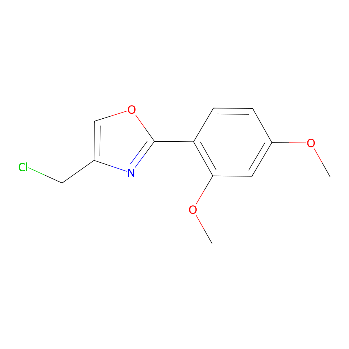 4-(Chloromethyl)-2-(2,4-dimethoxyphenyl)-1,3-oxazole molecular structure, CAS 1182892-55-2