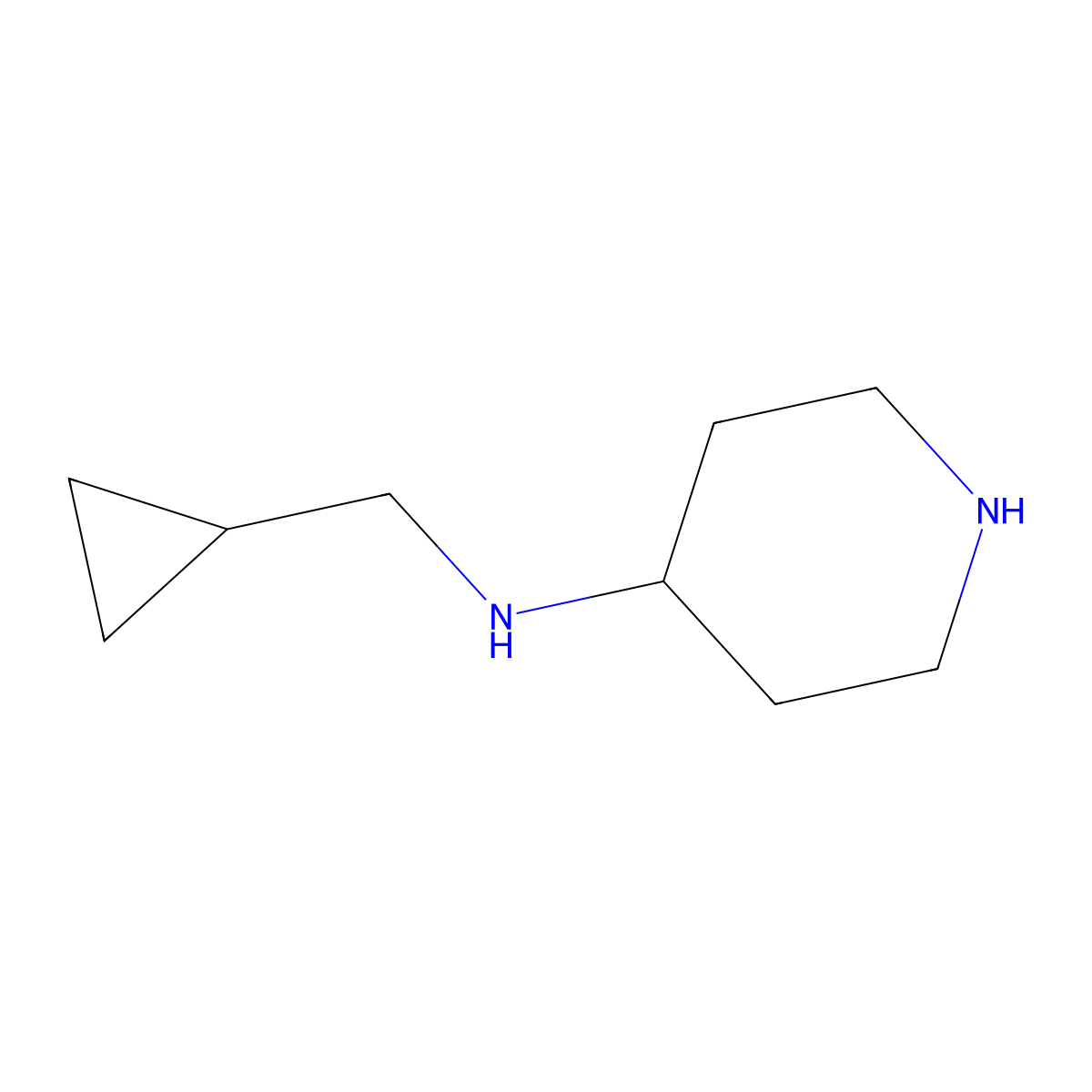 N-(cyclopropylmethyl)piperidin-4-amine molecular structure, CAS 1182895-15-3