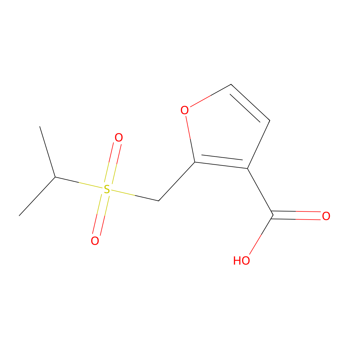 2-((Isopropylsulfonyl)methyl)furan-3-carboxylic acid molecular structure, CAS 1182896-45-2