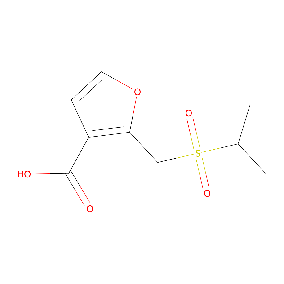2-((Isopropylsulfonyl)methyl)furan-3-carboxylic acid molecular structure, CAS 1182896-45-2
