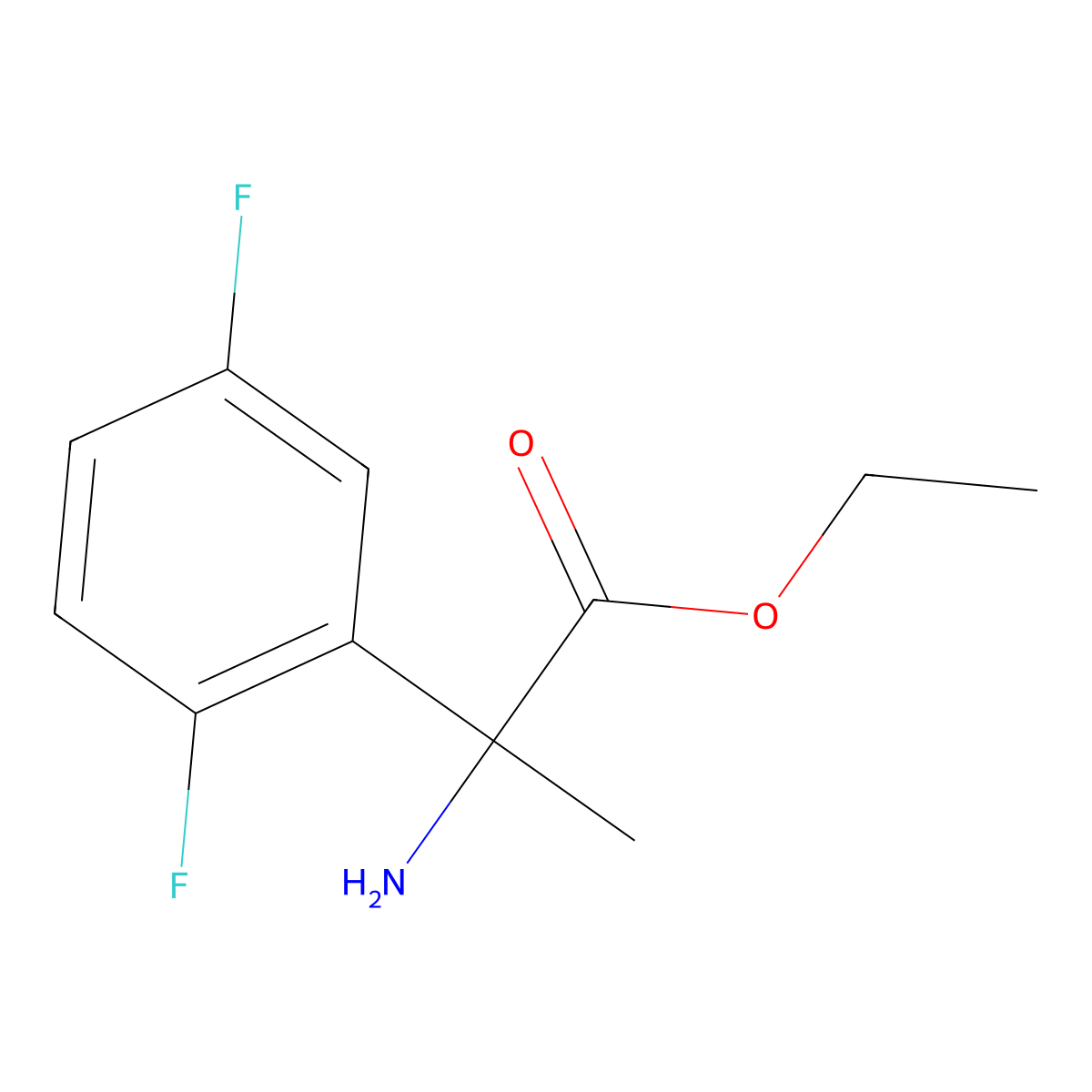 Ethyl 2-amino-2-(2,5-difluorophenyl)propanoate molecular structure, CAS 1182898-09-4