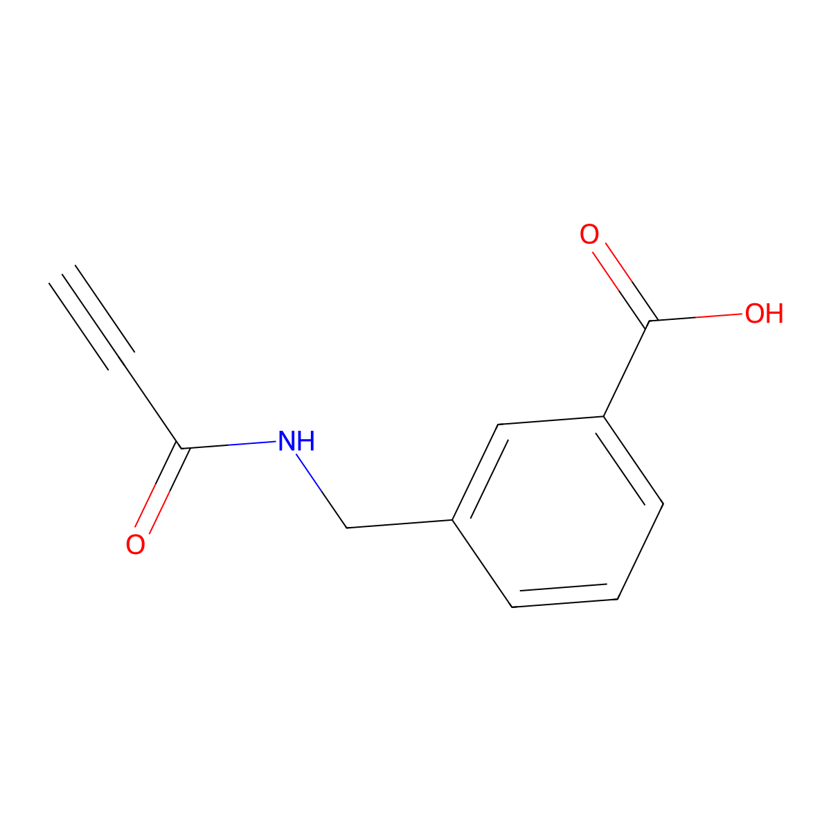 3-((Prop-2-ynamido)methyl)benzoic acid molecular structure, CAS 1182898-21-0