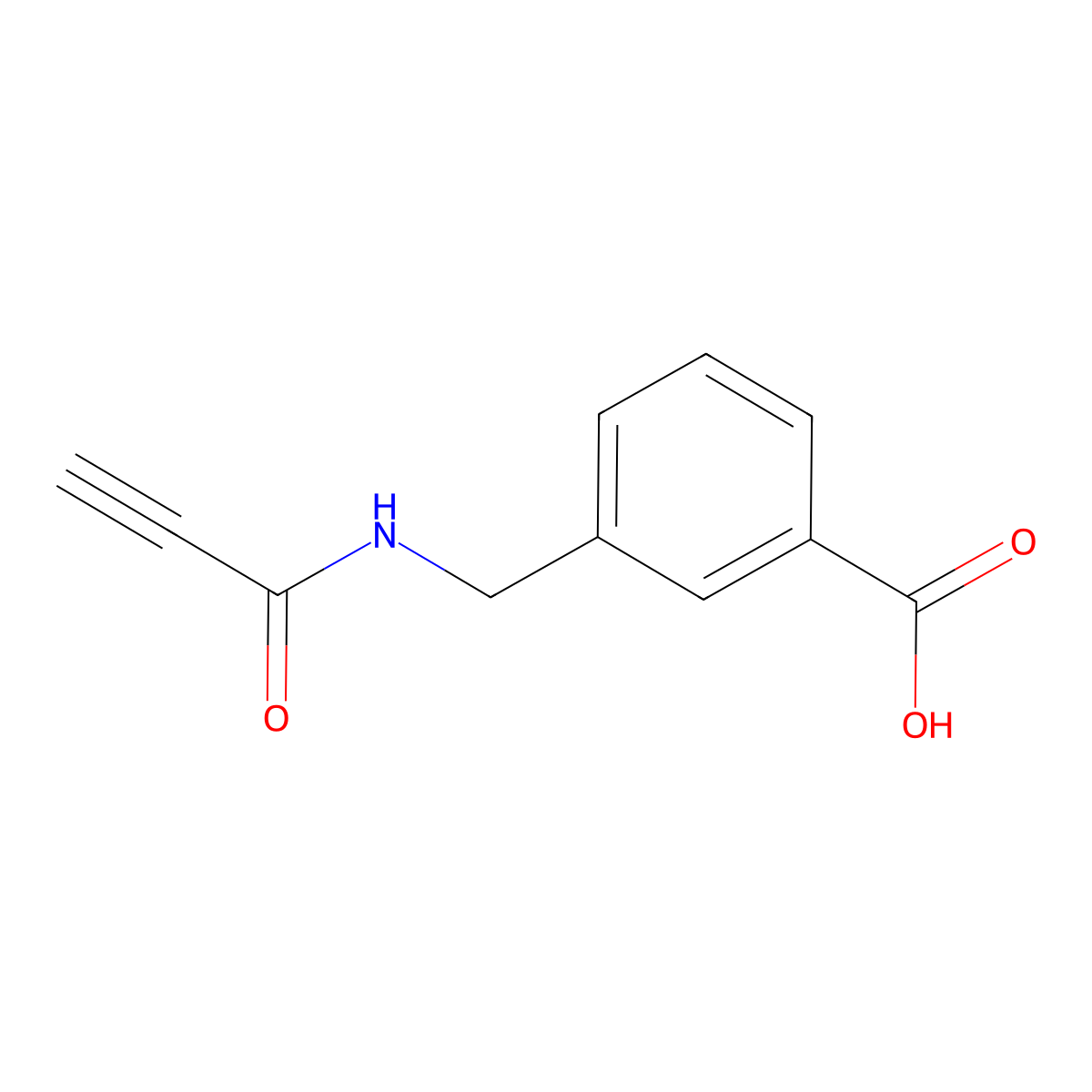 3-((Prop-2-ynamido)methyl)benzoic acid molecular structure, CAS 1182898-21-0