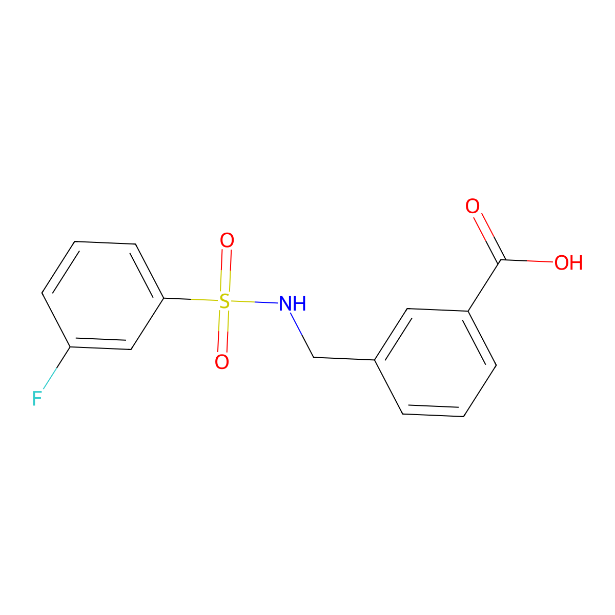 3-[(3-Fluorobenzenesulfonamido)methyl]benzoic acid molecular structure, CAS 1182898-91-4