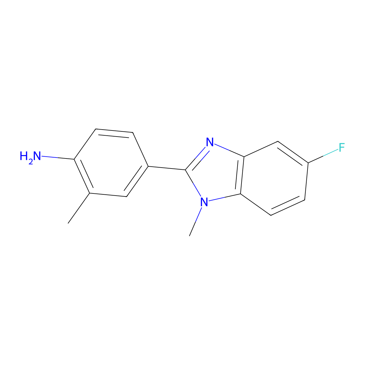 4-(5-fluoro-1-methyl-1H-1,3-benzodiazol-2-yl)-2-methylaniline molecular structure, CAS 1182902-36-8