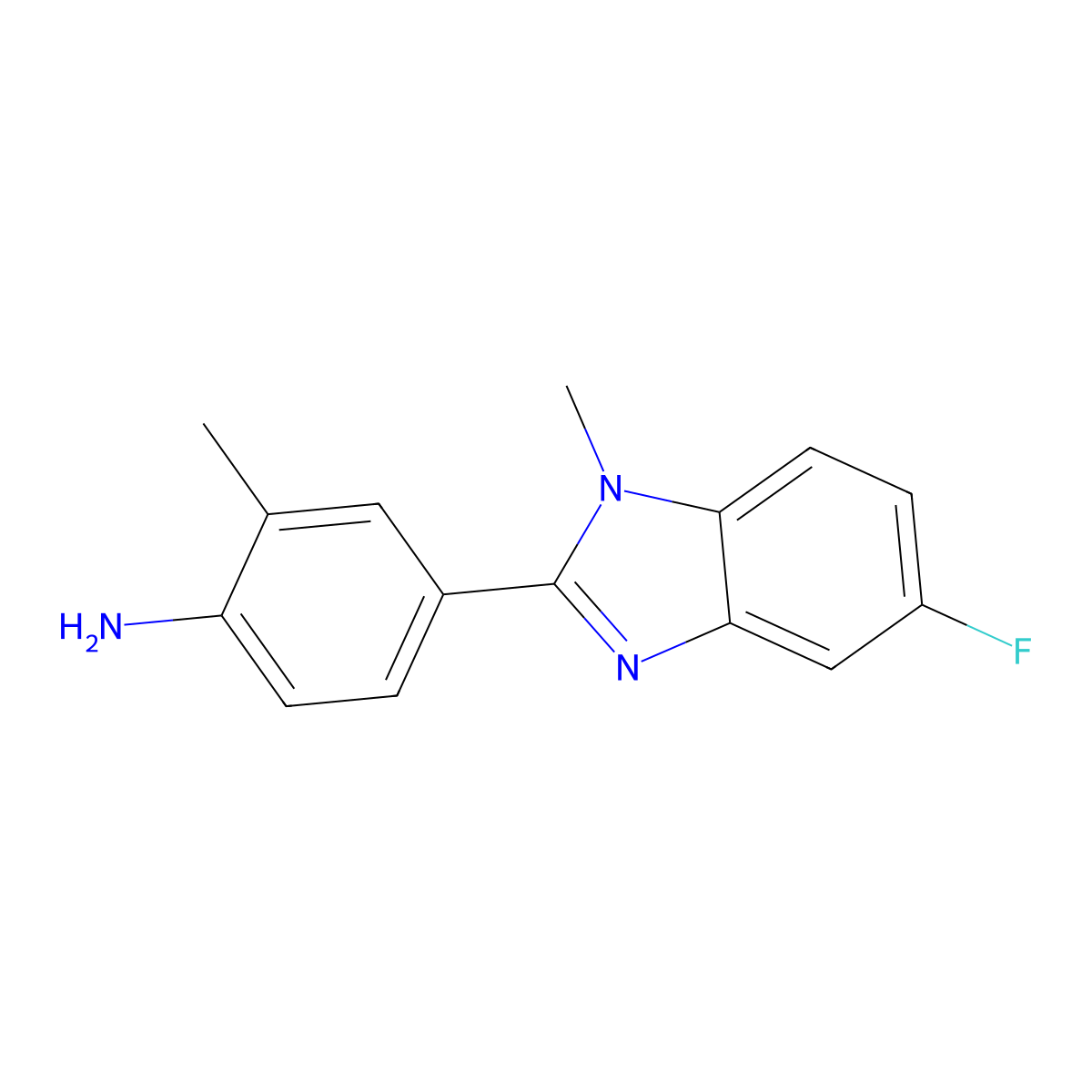 4-(5-fluoro-1-methyl-1H-1,3-benzodiazol-2-yl)-2-methylaniline molecular structure, CAS 1182902-36-8