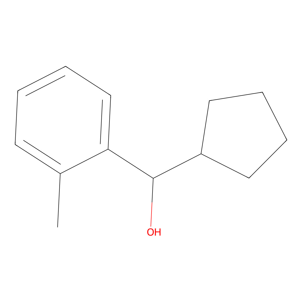 Cyclopentyl (2-methylphenyl)methanol molecular structure, CAS 1182902-75-5