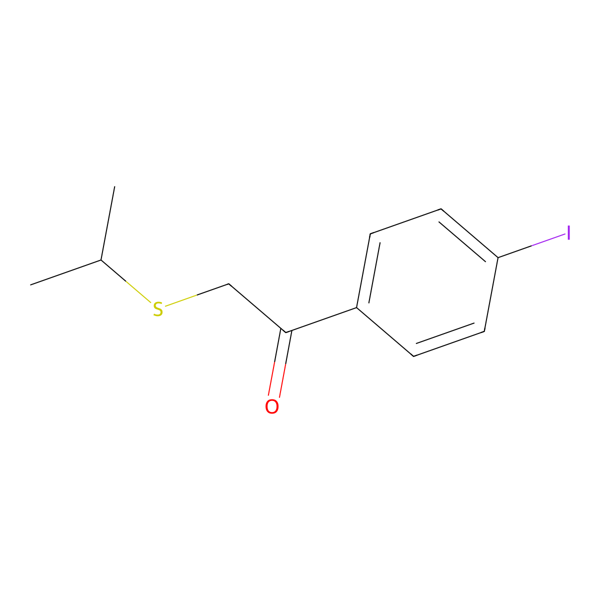 1-(4-Iodophenyl)-2-(isopropylthio)ethan-1-one molecular structure, CAS 1182904-44-4