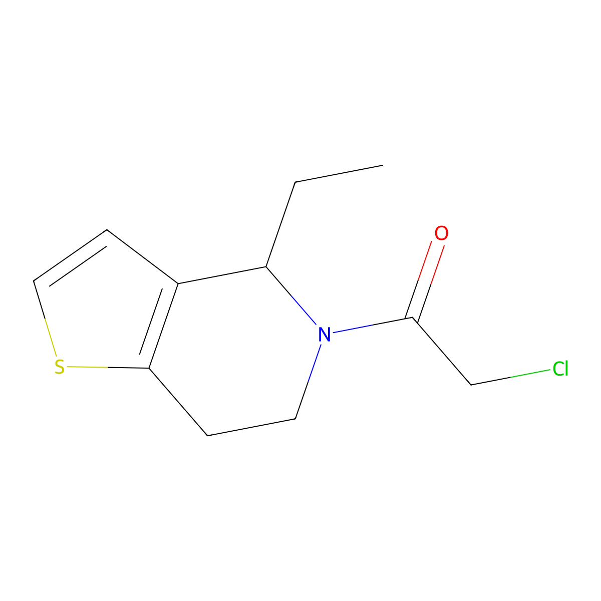 2-chloro-1-(4-ethyl-4H,5H,6H,7H-thieno(3,2-c)pyridin-5-yl)ethan-1-one molecular structure, CAS 1182908-09-3