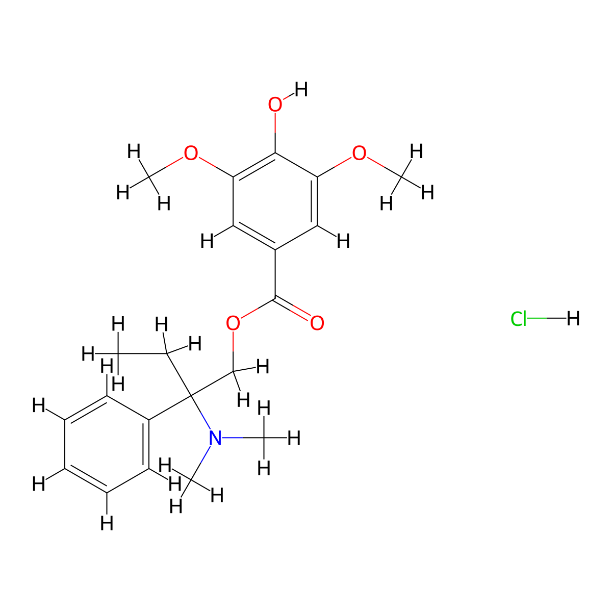 O-desmethyltrimebutine hydrochloride molecular structure, CAS 118291-70-6