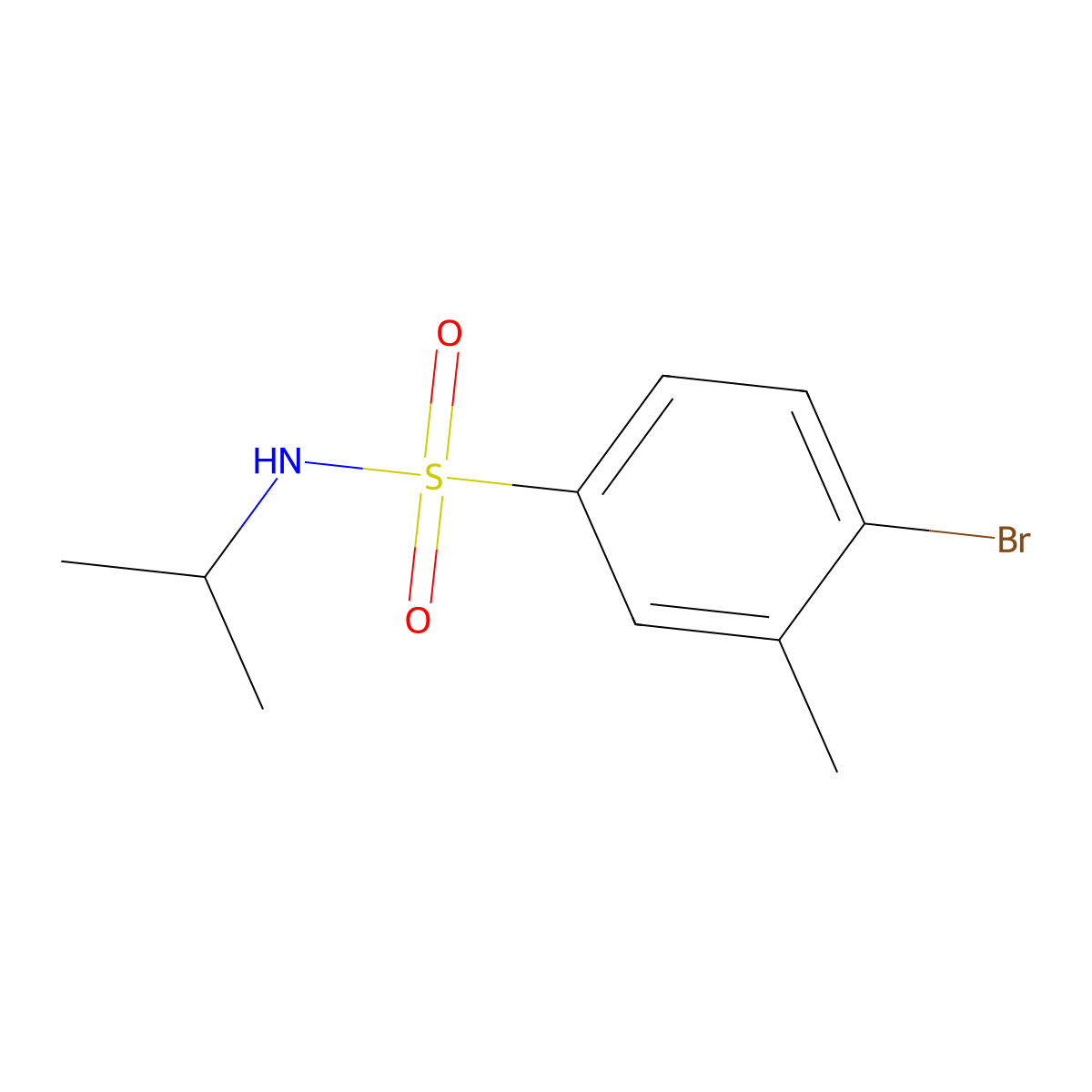 4-Bromo-N-isopropyl-3-methylbenzenesulfonamide molecular structure, CAS 1182913-23-0